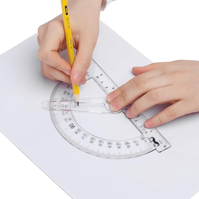 Mr. Pen- Plastic Protractor with Swing Arm, 3 Pack, 6 Inch, Clear Protractors for Geometry Classroom Student School & Office Supplies, Swing Arm Math Protractors 180 Degrees