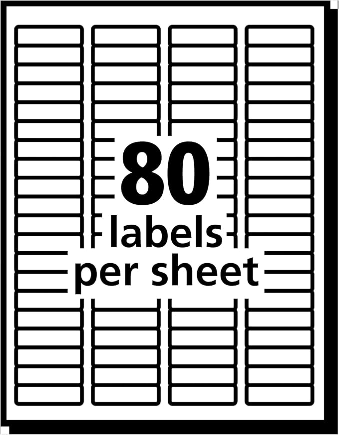 Avery Printable Return Address Labels, 0.5" x 1.75", Matte Clear, 2,000 Blank Mailing Labels (08667)