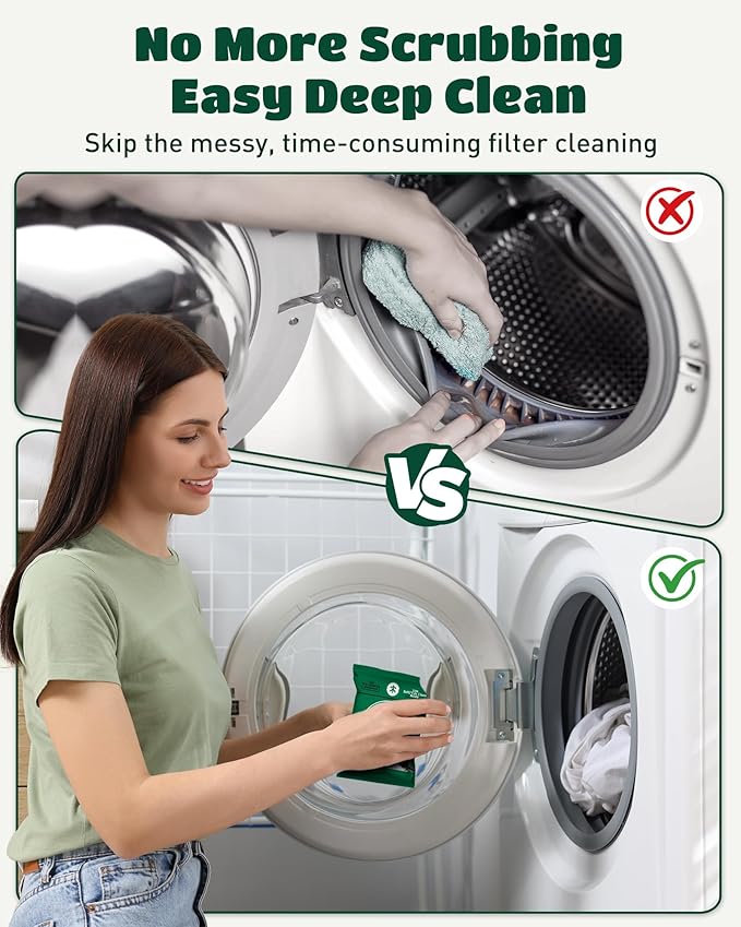 SEMECH by Seedshub Pet Hair Dissolver for Washing Machine-6 Sachets, 96.7% Hair Dissolution, Dog & Cat Hair Remover, Removes Odors & Residue, HE Compatible for Front & Top Load Washers, Septic Safe