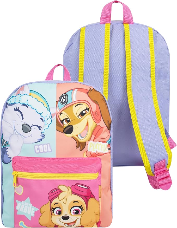 Paw Patrol Backpack 3 Piece Set | Skye Girls Backpack, Lunch Bag And Water Bottle | Girls School Bag | One Size Purple