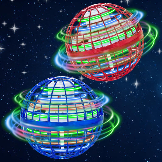 2024 Flying Orb Ball Toy, Cosmic Globe Boomerang Hover Ball Galactic Fidget Spinner, Hand Drone Orbit, Cool Toys Gift for 6 7 8 9 10+ Year Old Boys Girls Teens Outdoor Toys (Blue+Red)