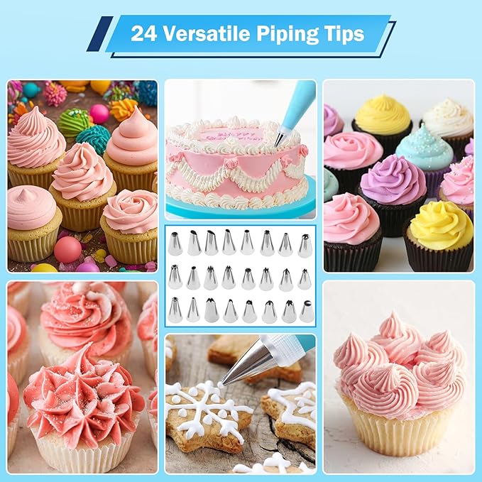 FATUXZ Cake Decorating Kit with Piping Bags and Tips Set