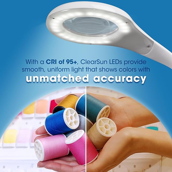 OttLite Prevention LED Magnifier Lamp, White, Shipper