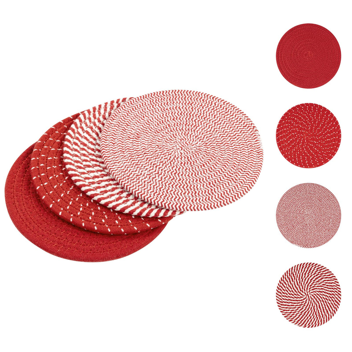 SHACOS 8 Inches Trivets for Hot Dishes, 4 Pieces Cotton Trivets Mats