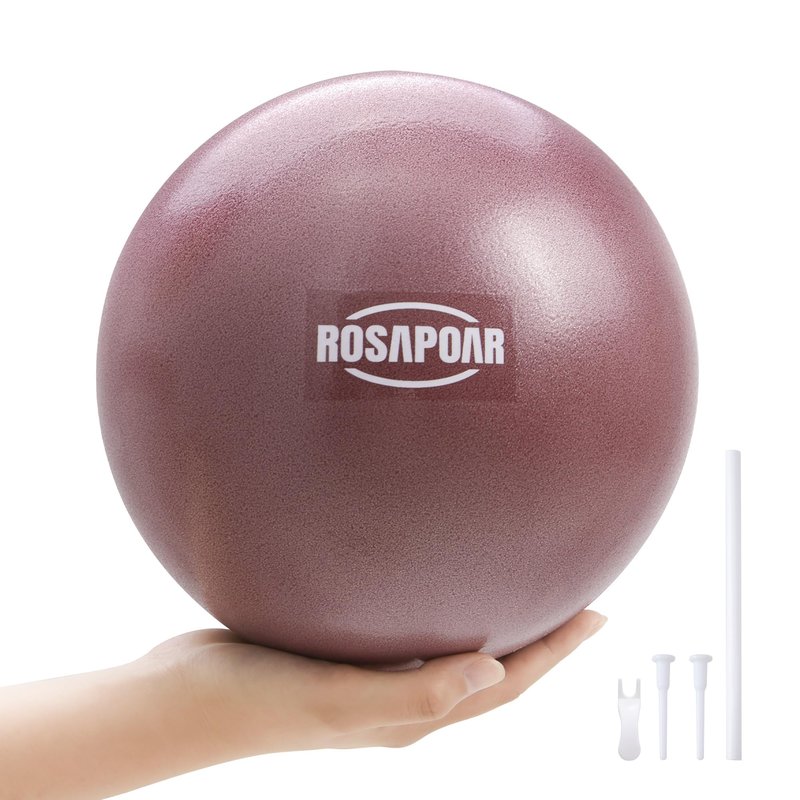 ROSAPOAR Small Exercise Ball - 9 Inch Mini Pilates Ball, Anti-Burst Yoga Ball for Stretching & Core Strength Workout, Physical Therapy & Yoga at Home Gym & Office - Dark Purple