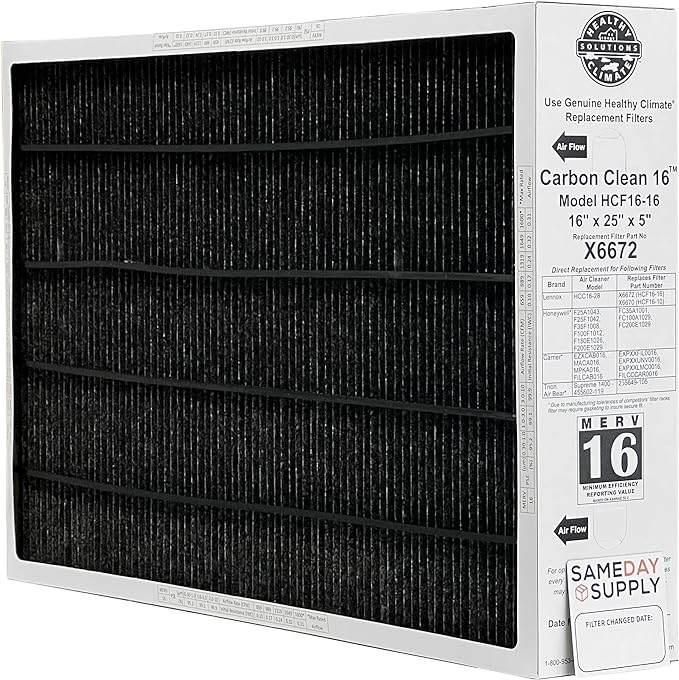 Lennox Healthy Climate Lennox X6672 16x25x5 Healthy Climate Carbon-Clean MERV
