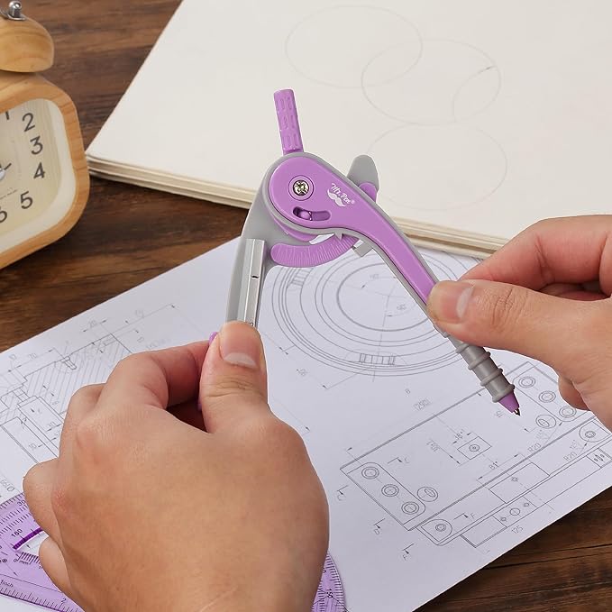 Mr. Pen- Compass and Protractor Set, Math Compass for Geometry and Drawing