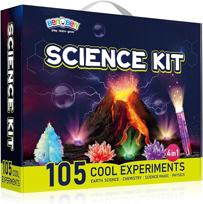BenBen Science Kits for Kids Age 8-12, Experiments Educational Toy, STEM Toys for 6 7 9 Year Old Boys Girls Birthday Gift, Volcano Science Kit, Chemistry Set for Homeschooling