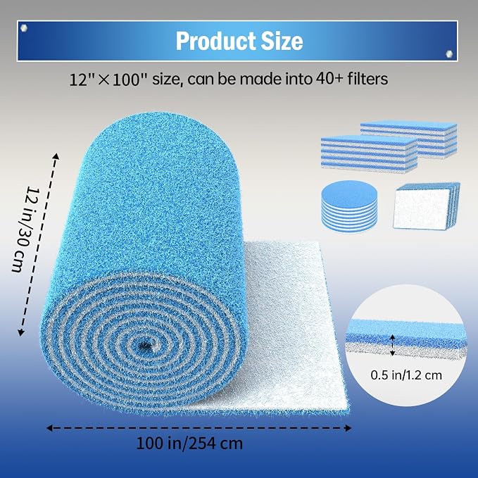 Air Vent Filter, 2 Pack 12"X100" Cut to Size MERV 8 Triple Air Filter Material