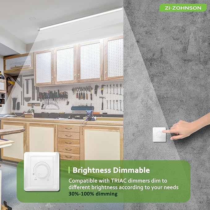 6 Pack Dimmable 4FT Led Shop Lights,30W T8 Integrated LED Tube Light,3000-6500K Tunable,3900LM W Frosted Cover,High Output,Linkable,Plug and Play Lights for Workshop,Garage,Basement,Barn