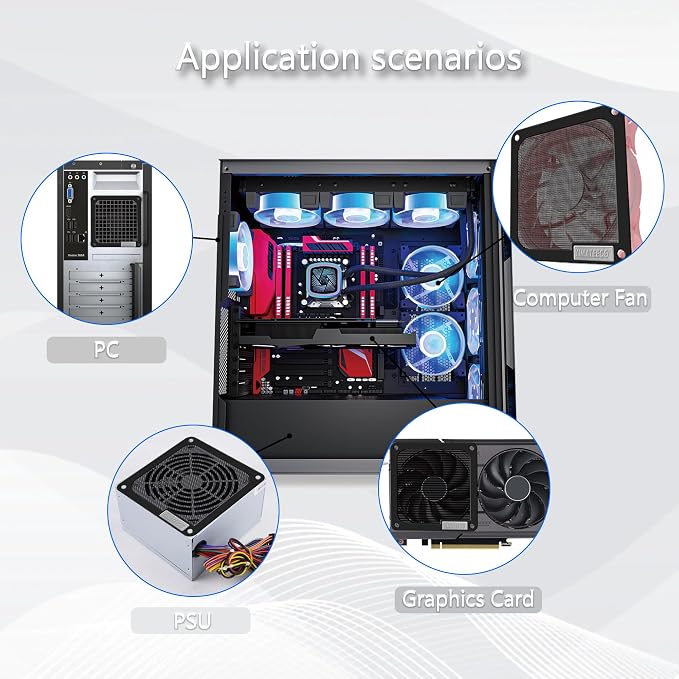120mm Dust Filter PC for Computer Cooler Fan/PSU/Routers PVC 50 Mesh, Computer