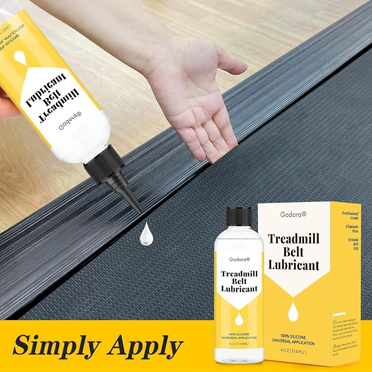 Godora 100% Silicone Lube 4oz for Treadmill Belt Lubrication, Easy Apply