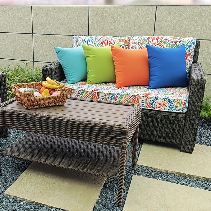 JMGBird Outdoor Throw Pillows Waterproof Set of 2 Patio Pillows 18×18 Inch Decorative Pillows for Bed, Couch, Sofa and Patio Furniture