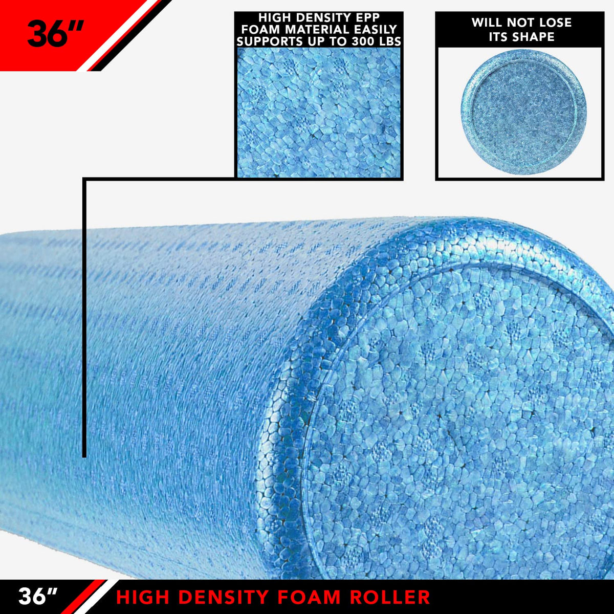 JFIT High Density Foam Roller, Black (New), 36-Inch