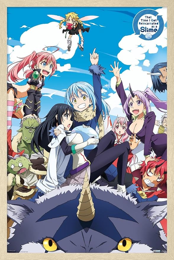 Trends International That Time I Got Reincarnated As A Slime - Group Wall Poster, 34L x 22.4W, Blonde Framed Version