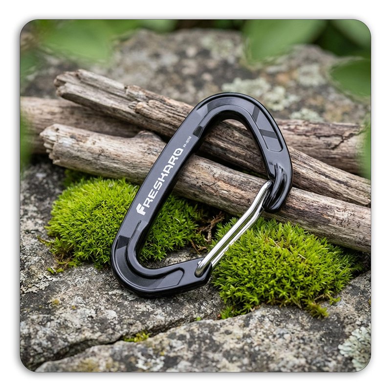 FresKaro 5pcs Nano Carabiner Clips, 8kN 1798lbs, Small Sturdy, Reliable Time-Tested Strong Spring Wiregate, Mini Size 2.37inch, Choice of 5colors