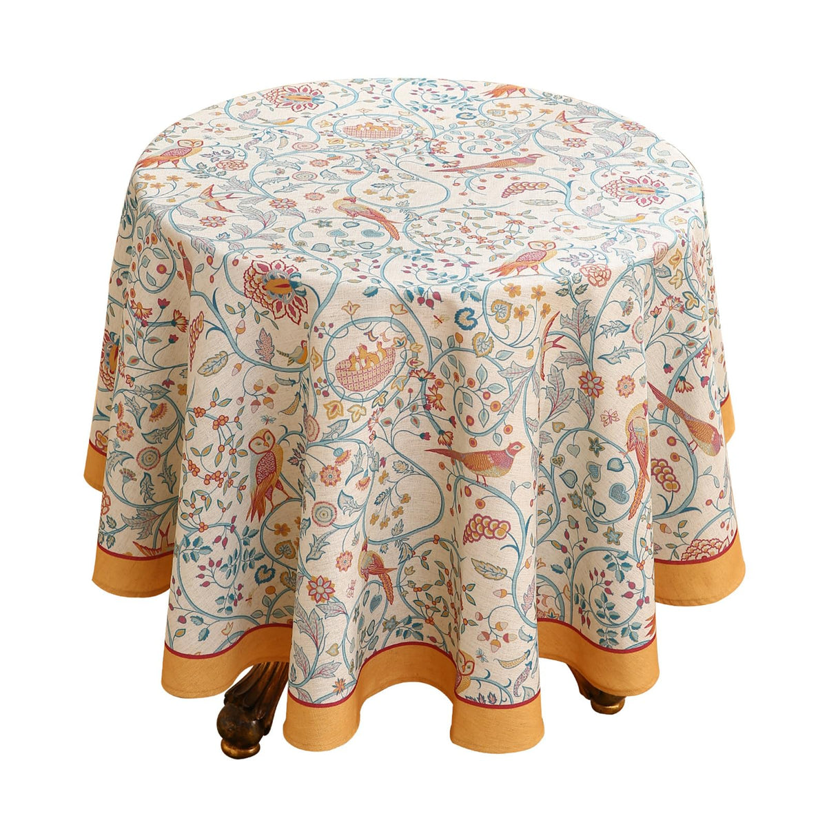 patdrea Vintage French Linen Tablecloth,Round,Diameter 67"-Wensel