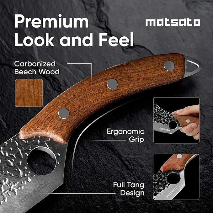 Matsato Japanese Steel Chef Knife – Kitchen Knife for Meat & Vegetables