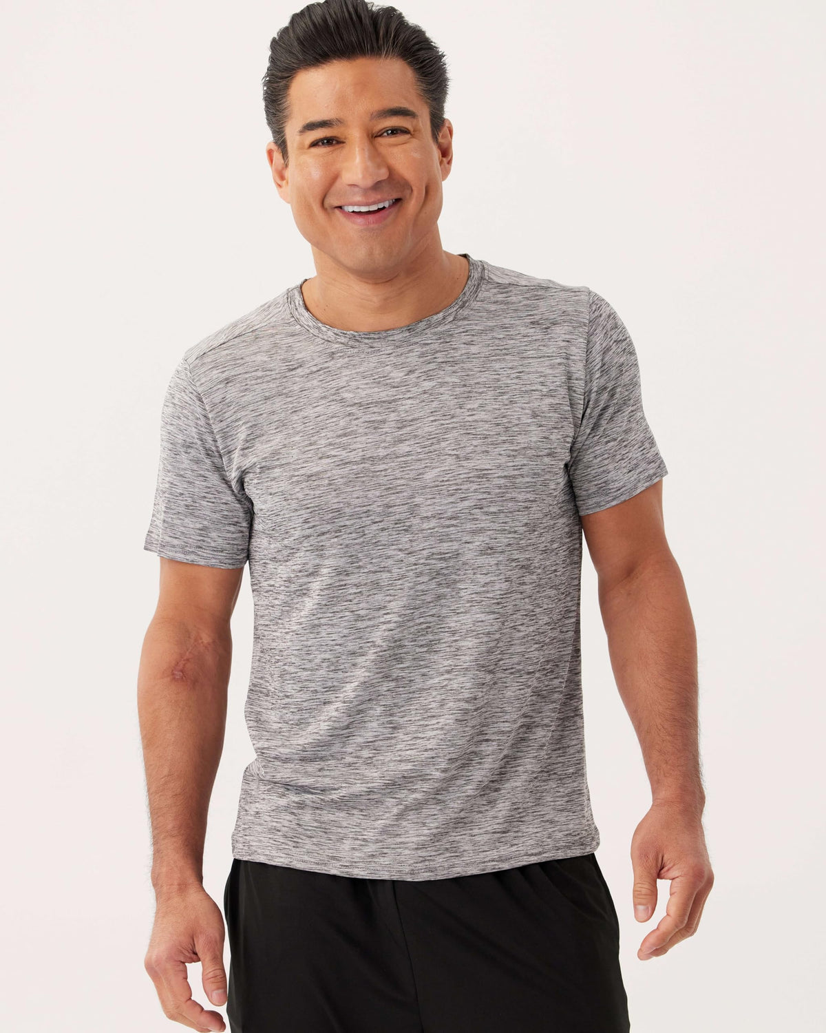 Real Essentials 5 Pack: Men's Dry-Fit Short Sleeve Crew Neck T Shirts Fitness Running Gym Workout Cool Exercise Athletic Tee, Set 11, Medium