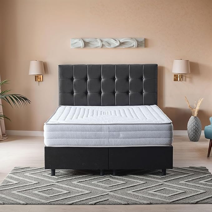 Ottomanson Twin XL 11" Safari Firm Hybrid Mattress - Made in USA - Unyielding Support & Durability - Individually Pocketed Coils & CertiPUR-US Foam - Fiberglass-Free - Bed in a Box