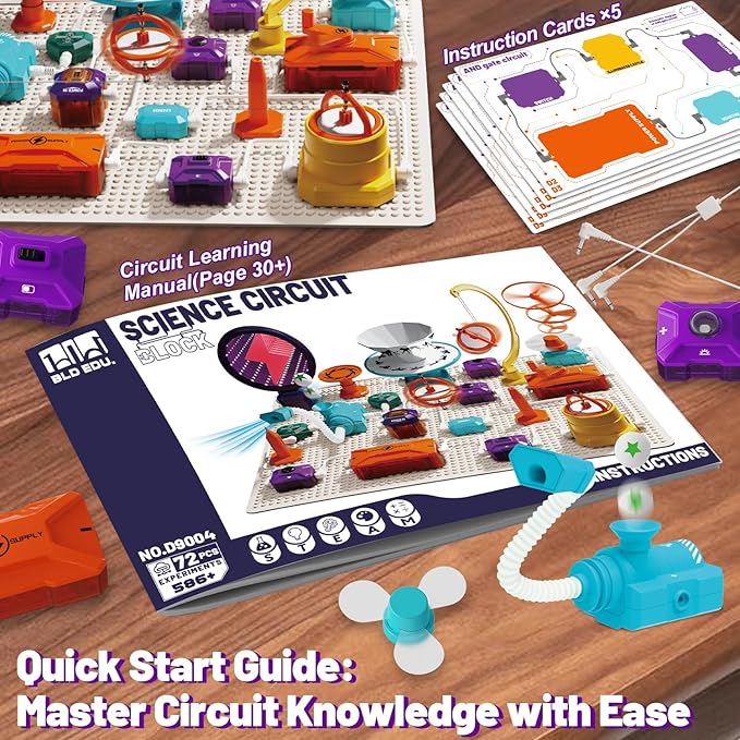 Gohero Circuits Science Kit，76 STEM Projects,Science Experiments for Kids with Fan, RGB Lights,Learning & Education toysKids Circuit Board for Kids(586 Projects+)