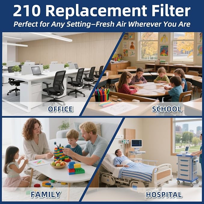2 Pack 210 Replacement Air Filter, MERV 11, Actual Size: 20.47"x25.6"x3.94"