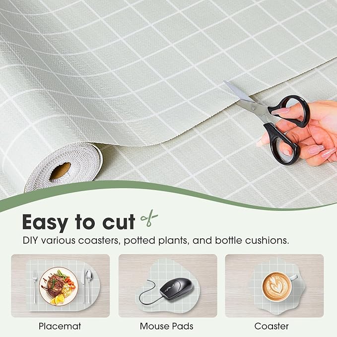 Beautysaid Shelf and Drawer Liner for Kitchen Cabinet, Non Adhesive Non Slip Shelf Paper Waterproof Washable Thickened for Dresser Pantry Shelve Bathroom Protector Liner(Light Green,18 in x 30 FT)