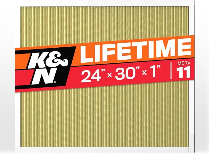 K&N 24x30x1 HVAC Furnace Air Filter, Lasts a Lifetime, Merv 11, the Last HVAC