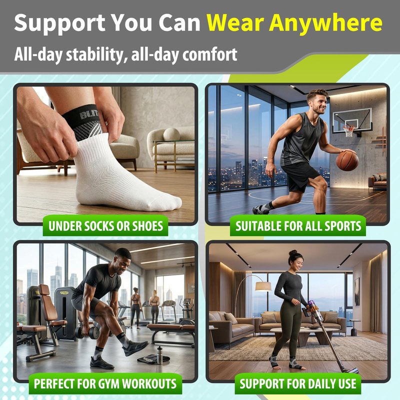BLITZU Compression Socks for Plantar Fasciitis, Achilles Tendonitis, Arthritis Relief, Ankle Brace Compression Sleeve with Foot Arch Support, Ankle Wrap for Women, Men, Swelling & Heel Pain Blue S-M