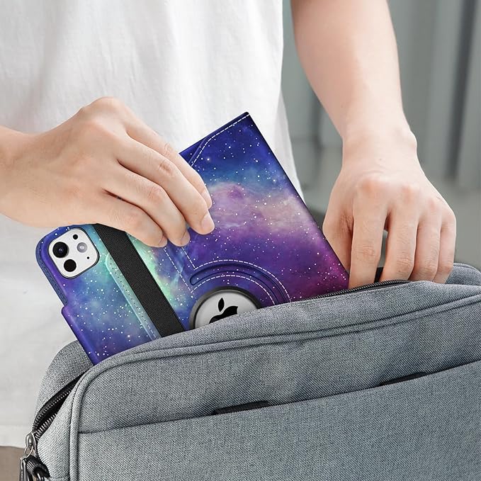 Fintie Rotating Case for iPad Pro 11-inch (M5) 2025 / (M4) 2024 - [Built-in Pencil Holder] 360 Degree Swiveling Smart Stand Protective Cover, Auto Sleep/Wake, Galaxy