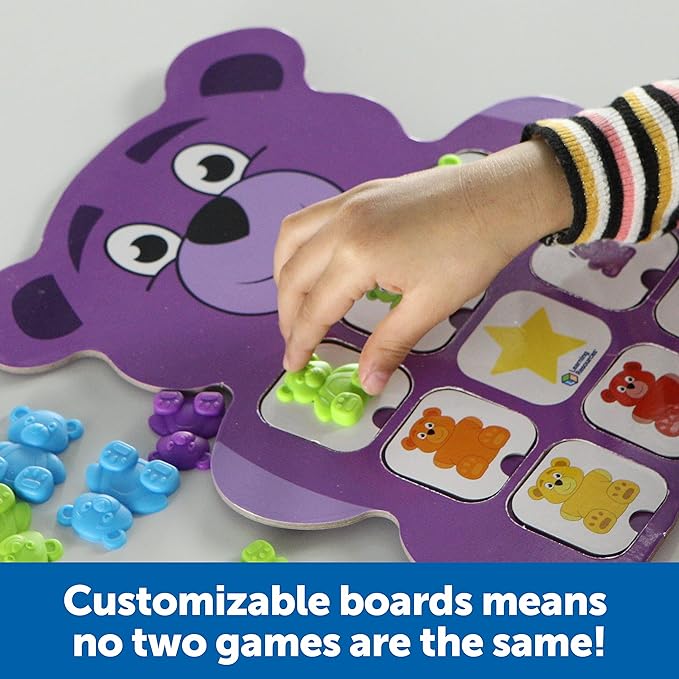 Learning Resources Bingo Bears - Custom Bingo Game for Kids, Matching Games for Toddlers 3-5, Toddler Board Games, Practice Counting and Color Recognition, Preschool and Kindergarten Classroom Toys