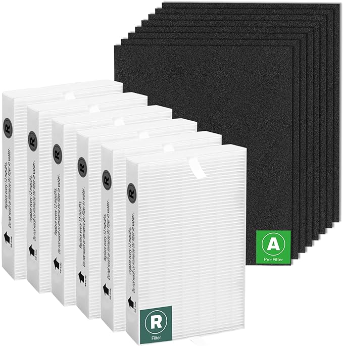 HPA300 HEPA Filter Replacement for Honeywell Air Purifier 6 HEPA R Filters and