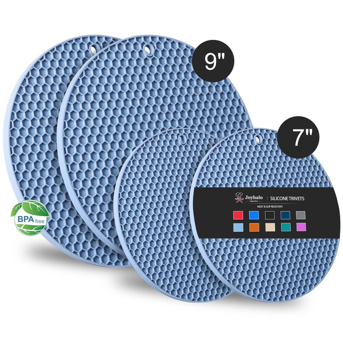 Joyhalo 4 Pack Silicone Trivet for Hot Dishes