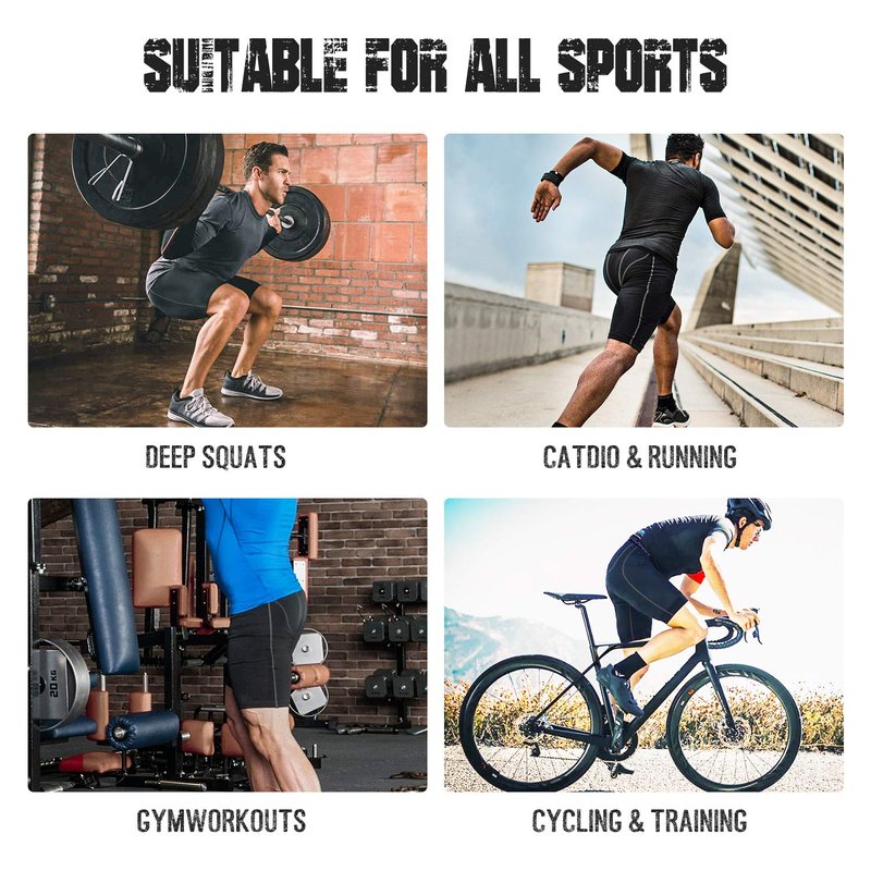 Roadbox Compression Shorts for Men Athletic Workout Underwear Running Gym Spandex Short Sports(Black,Black,Black,L)