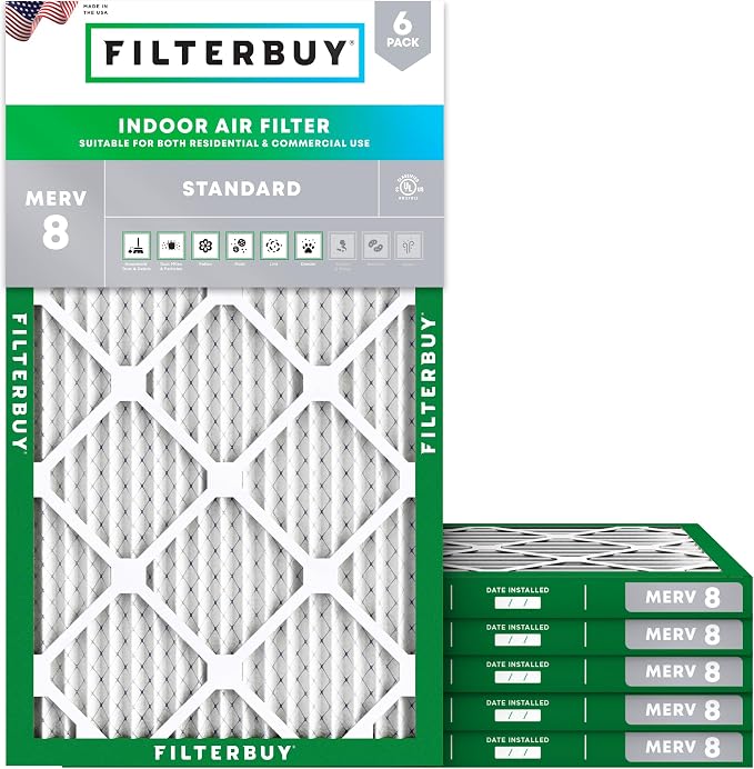 Filterbuy 14x28x1 Air Filter MERV 8 Essential Dust & Allergy Defense,