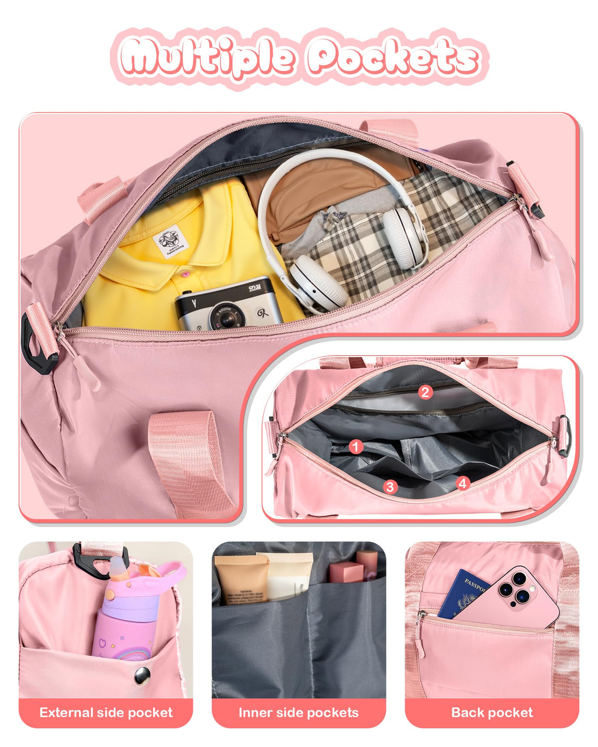 Vogewood Birthday Gifts for 5 6 7 8 9 10 11 12 Year Old Girls-Girl Gym Bag