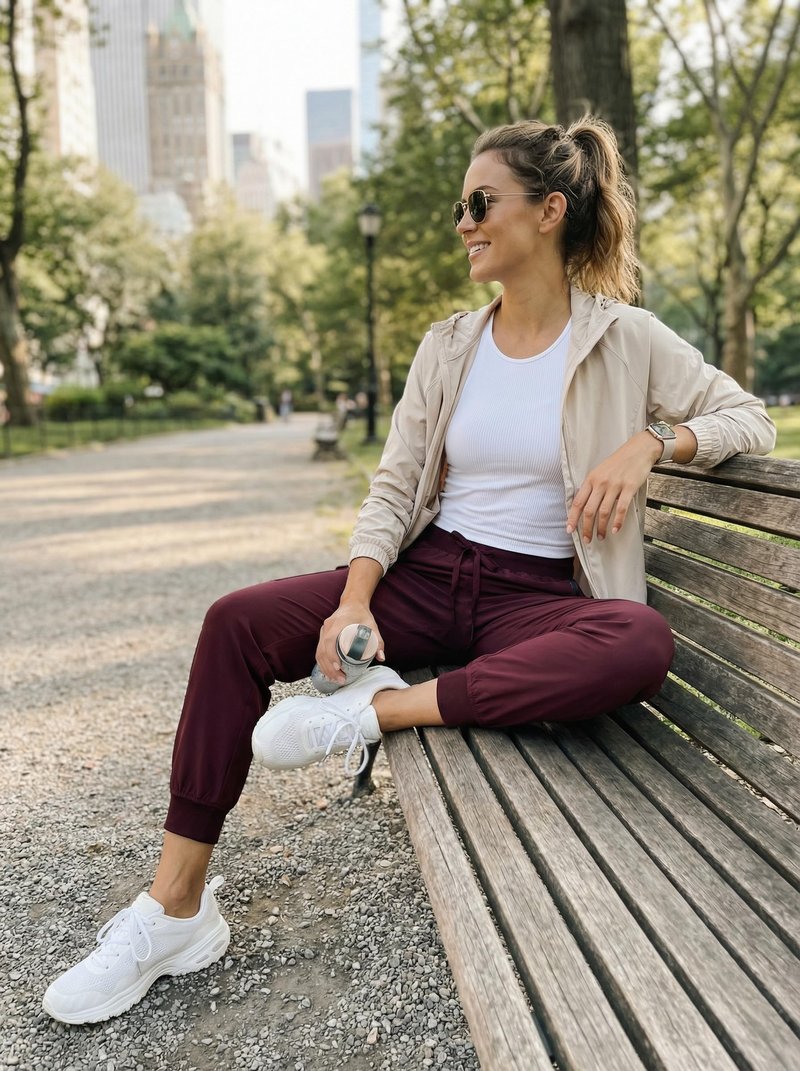 Libin Women's Cargo Joggers Lightweight Quick Dry Hiking Pants Athletic Lounge Casual Travel, Wine Red M