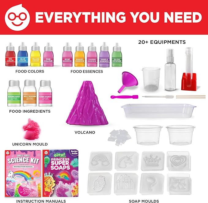 Doctor Jupiter Super Science Gift Set | Set of ‘Girls’ First Science Kit’, ‘Princess Super Soaps’ for Kids Ages 4+ | Birthday Gift Ideas, STEM Learning & Educational Toys for 4-5-6-7-8 Year Old Girls