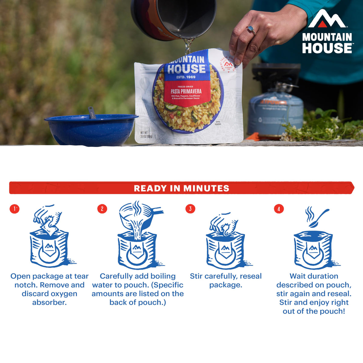 Mountain House Classic Meal Assortment Bucket Freeze Dried Backpacking & Camping Food 24 Servings