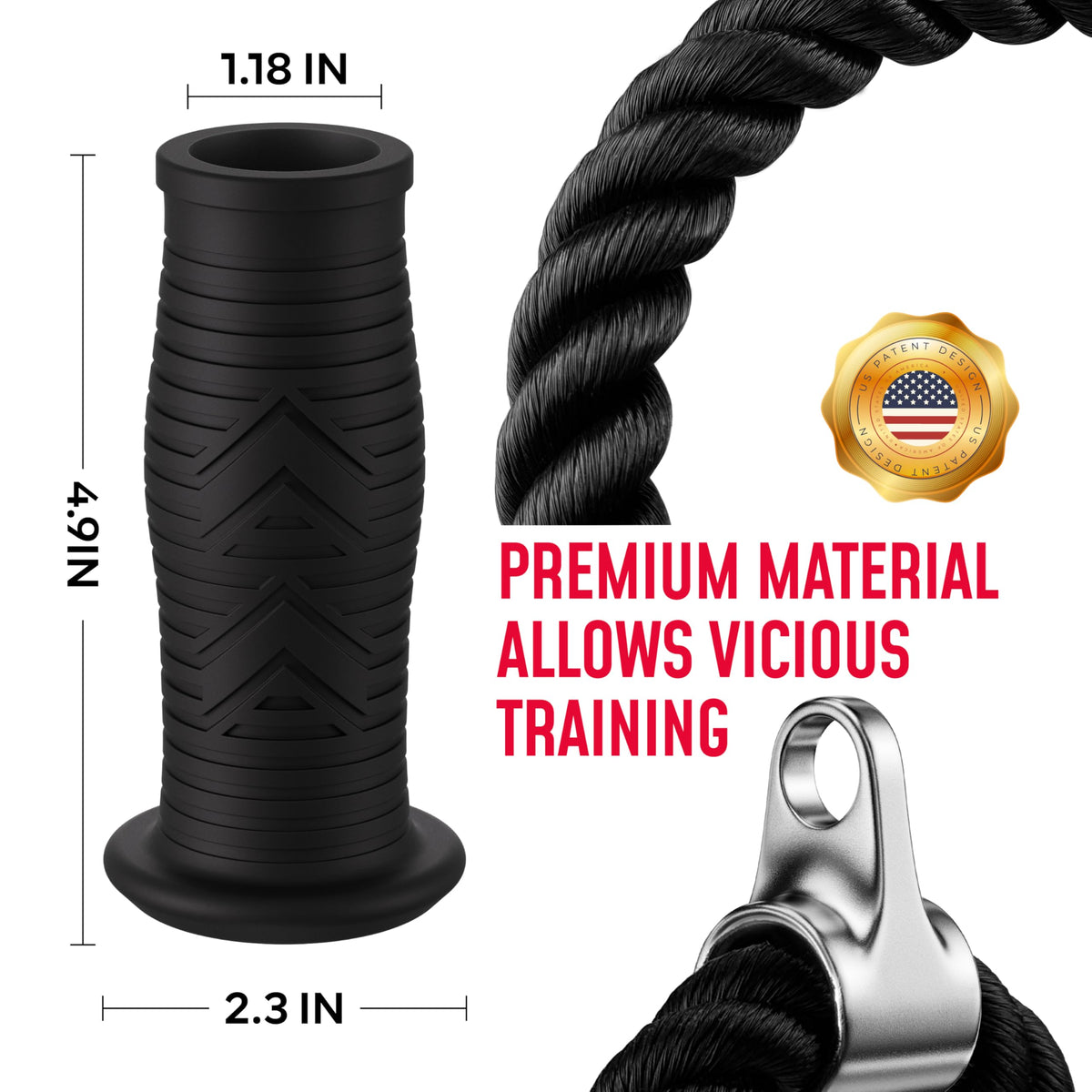 Crostice Tricep Rope Compatible with Tonal Machine, Tricep Pull Down Attachment with Ergonomic Comfort Grips, Accessory for Smart Home Gym & Cable Machine, Wrist Support Base, Soft Rub & Heavy Duty