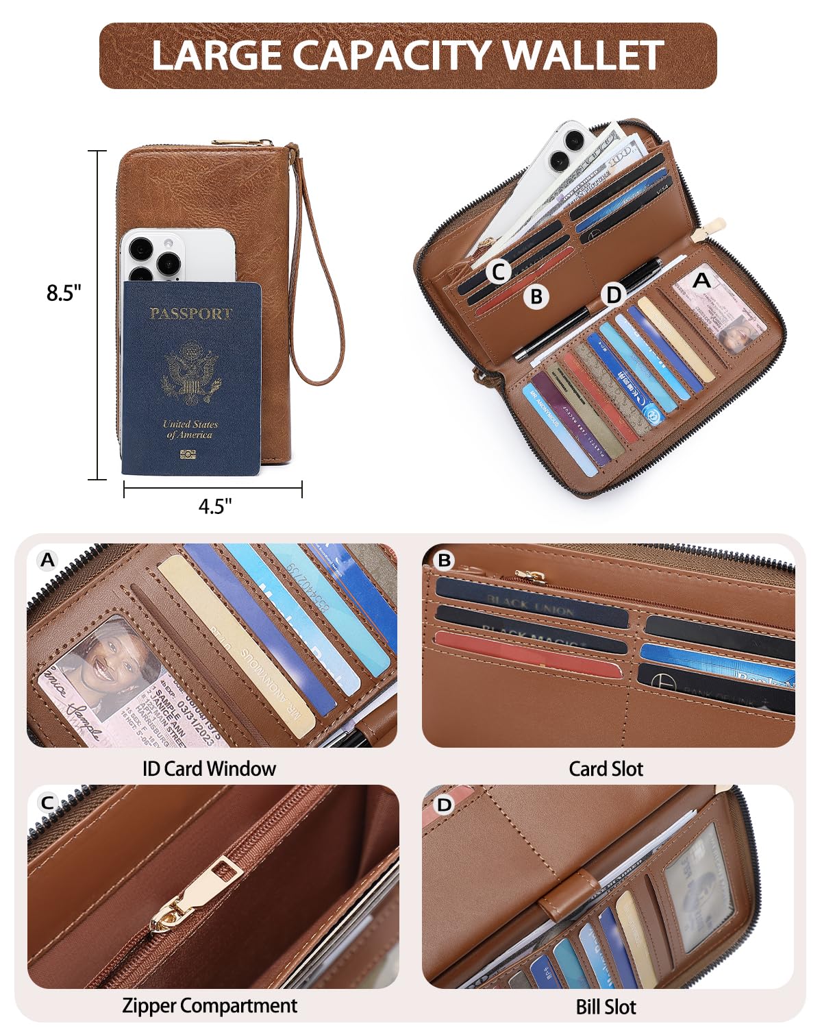 Purses for Women 3PCS, Crossbody Bags Set Large Leather Purse Shoulder Handbags with Wallet Adjustable Straps for Ladies Tote