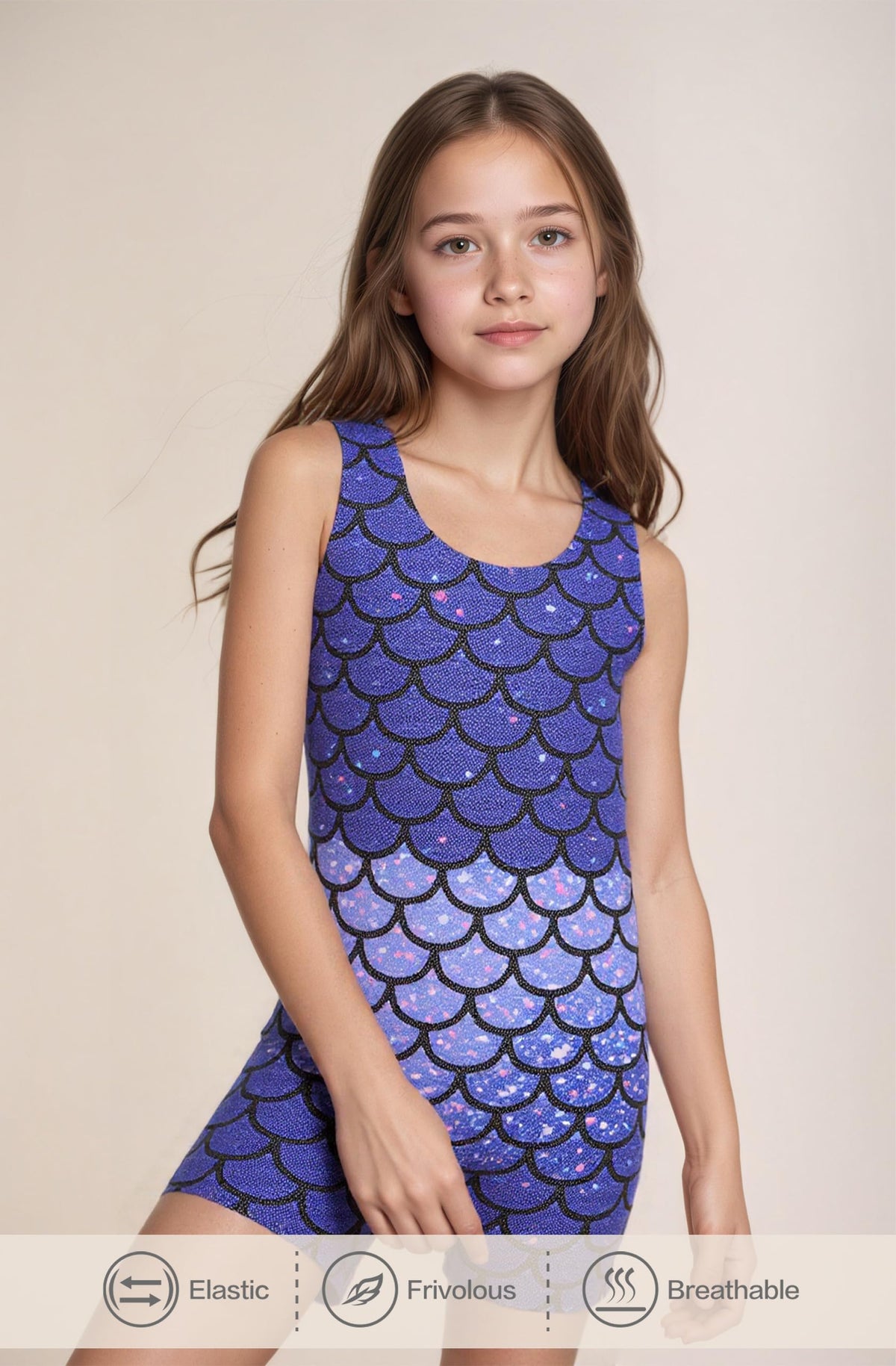 Tstiti Gymnastics Leotards for Girls 2 Pack Sparkly Biketards Outfit Set
