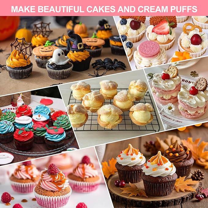 FACIACC Dessert Decorating Syringe Set, Stainless Frosting Piping Kit