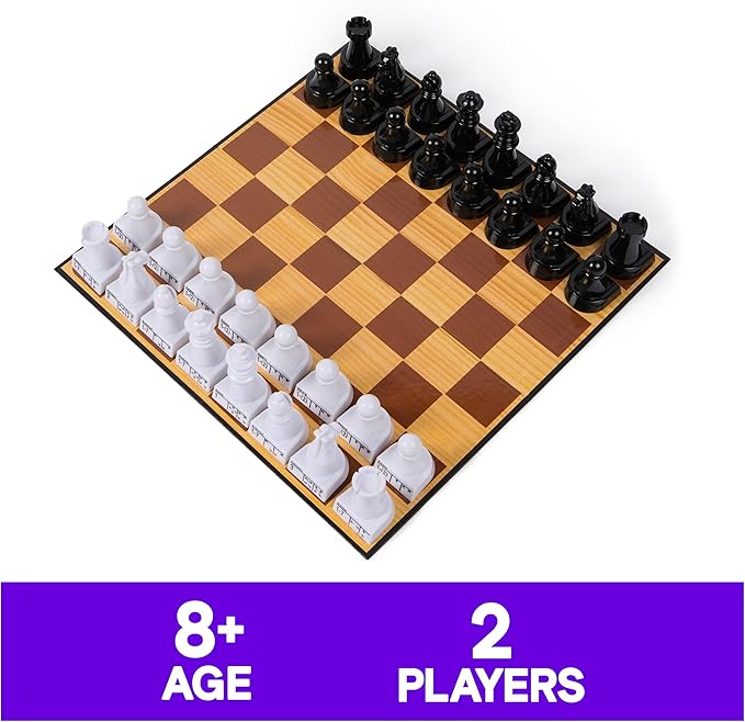 Spin Master Games, Cardinal Classics Chess Teacher, Learn to Play Strategy Board Games for Beginners, Chess Set for Kids, 2 Players, for Ages 8 & Up