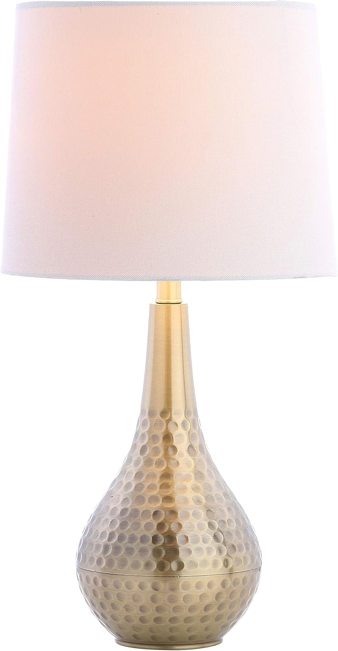 SAFAVIEH Lighting Collection Medford Brass Gold 19-inch Bedroom Living Room Home Office Desk Nightstand Table Lamp (LED Bulb Included)