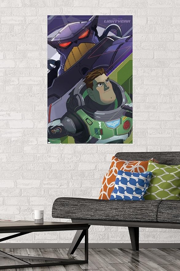 Trends International Disney Pixar Lightyear - Buzz and Zurg Wall Poster, 22.375" x 34", Premium Poster & Mount Bundle