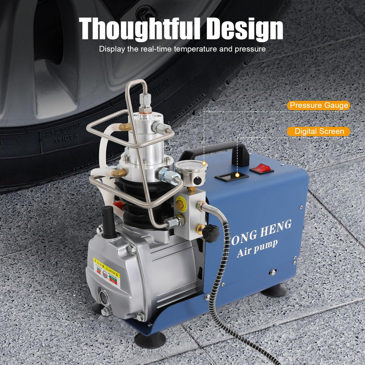 High Pressure Air Compressor,4500PSI Electric Air Compressor Scuba Diving Pump High Pressure Water-cooling 1.8KW,For Fire Fighting,Diving