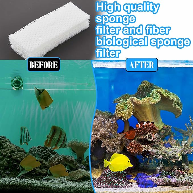 Maxcheck 10 Pcs Biological Filter Screens Bio-Screen Pad Filter Pad