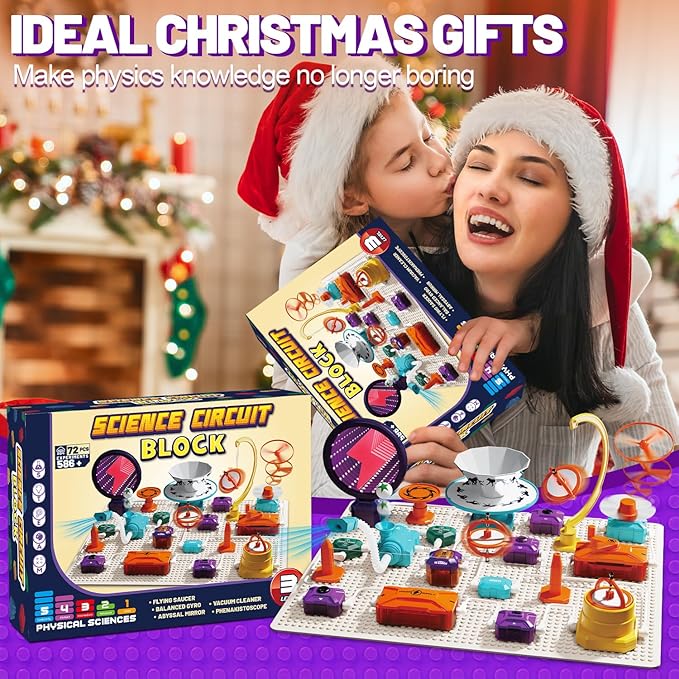 Gohero Circuits Science Kit，76 STEM Projects,Science Experiments for Kids with Fan, RGB Lights,Learning & Education toysKids Circuit Board for Kids(586 Projects+)
