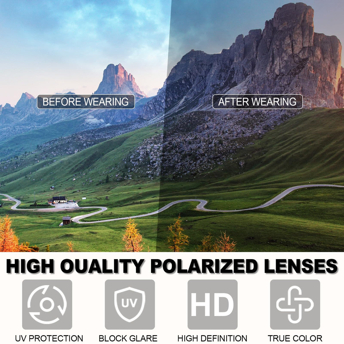 JATEBI 3 Pack Polarized Sunglasses for Men Women